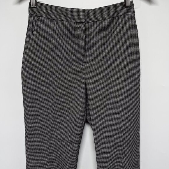 Zara Houndstooth Straight Leg High Waisted Ankle Trouser Dress Pants Slacks 2 - Picture 3 of 7